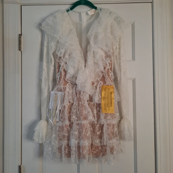Free People X Bronx and Babco Rebecca Blanc Mini Dress. NEW WITH TAG - Picture 4 of 11